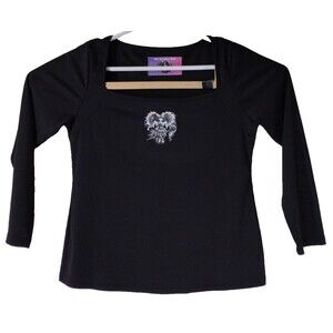 My Gothic Girl Shirt Women's Black L Gothic Girl Clown Square Neck Whimsy Goth